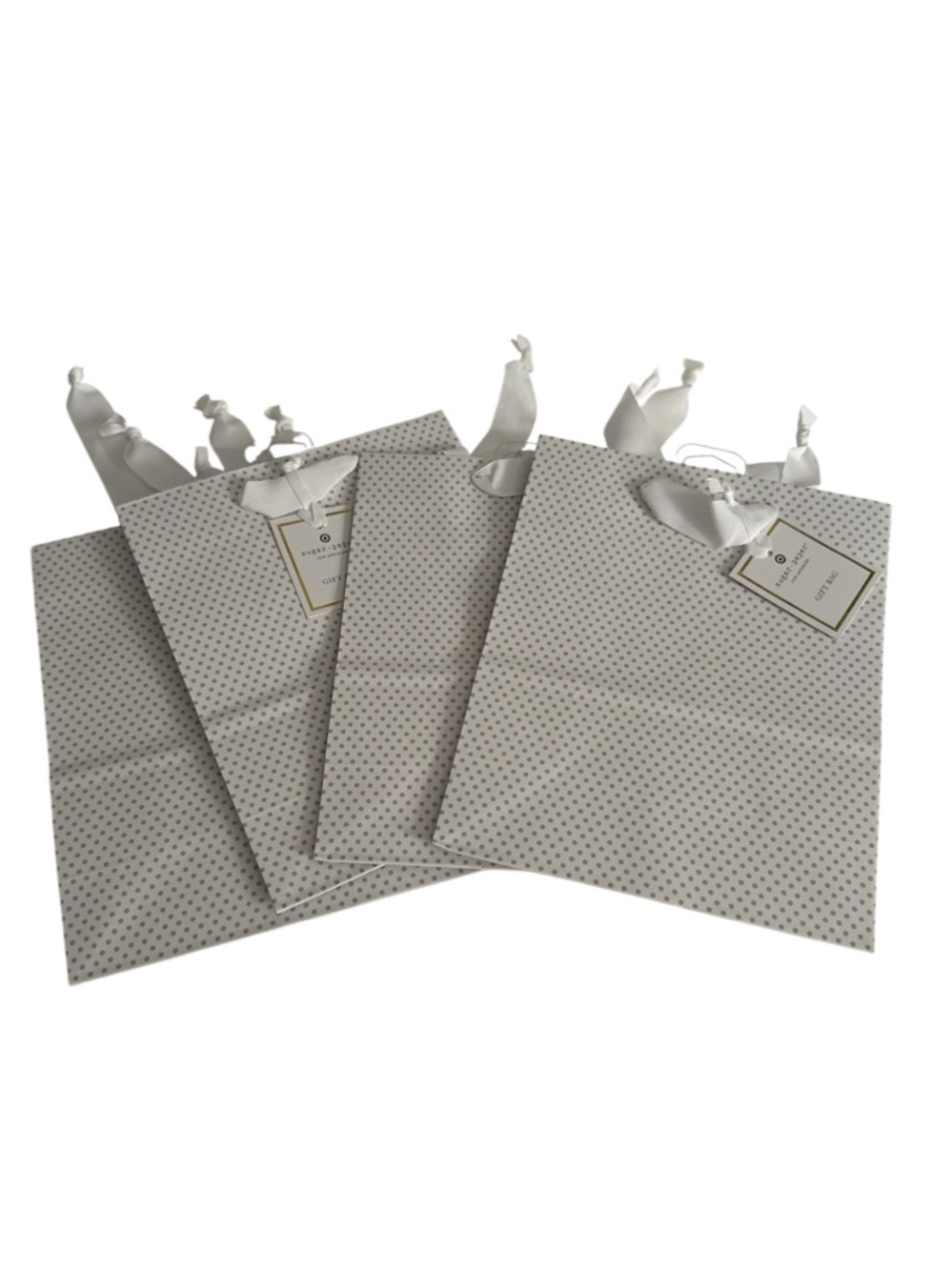 Sugar paper Elegant  Polka Dot Gift Bags with Satin Handles - Set of 4 NWT